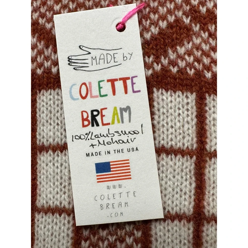 VTG Colette Bream‎ Knit Brownstone Pillow Brown Lambswool Mohair Townhouse NWT